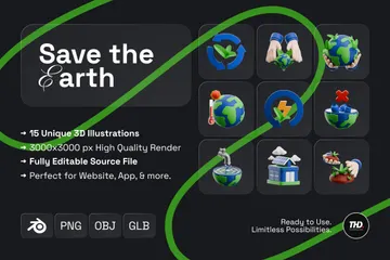Save The Earth 3D Icon Pack