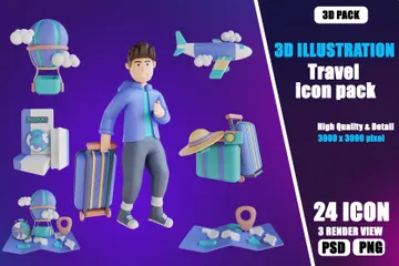 Travel 3D Illustration Pack