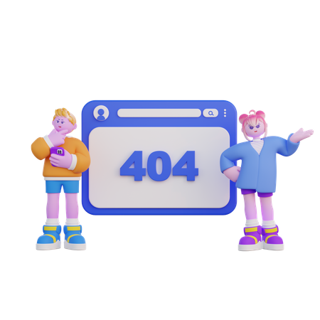 404 Not Found  3D Illustration