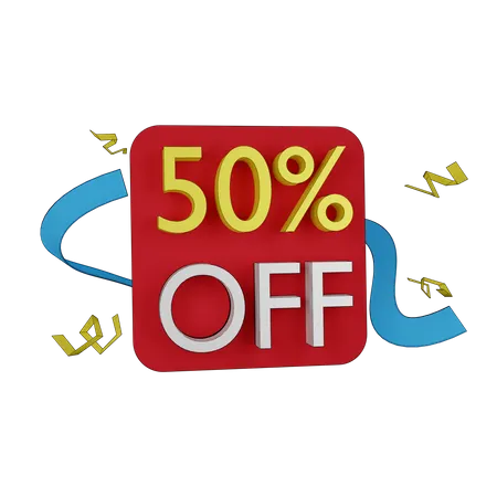 Étiquette de réduction de 50 pour cent  3D Icon