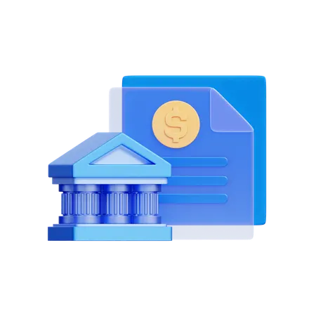 Bank Document File  3D Icon