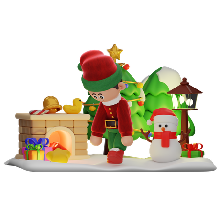 Boy Feeling Tired And Walk  3D Illustration
