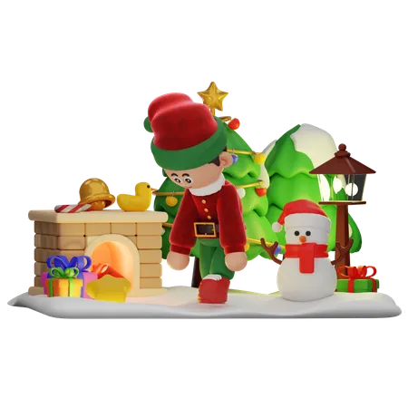 Boy Feeling Tired And Walk  3D Illustration