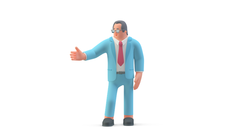 Businessman ready for Partnership  3D Illustration
