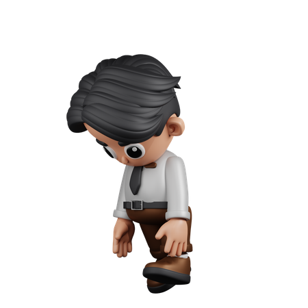 Businessman Tired Walk  3D Illustration