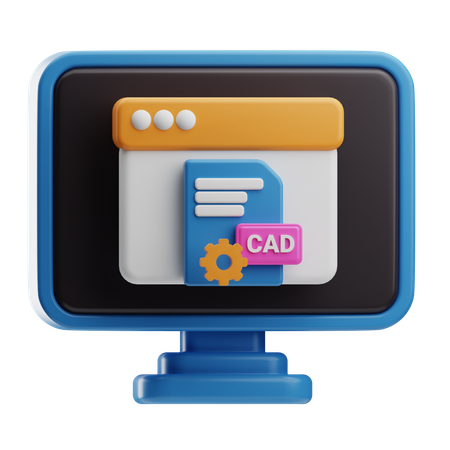 Cad Software  3D Icon