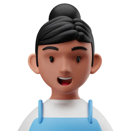 女性清掃員  3D Icon
