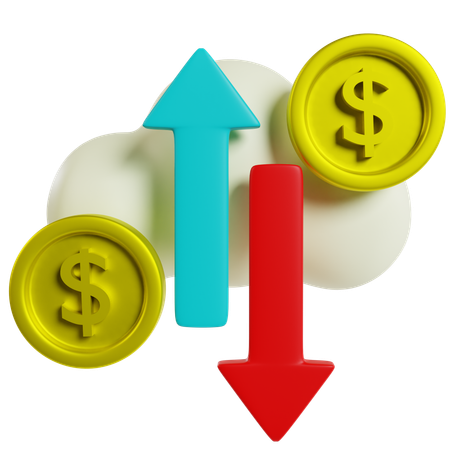 Corporate Financial Fluctuations  3D Icon
