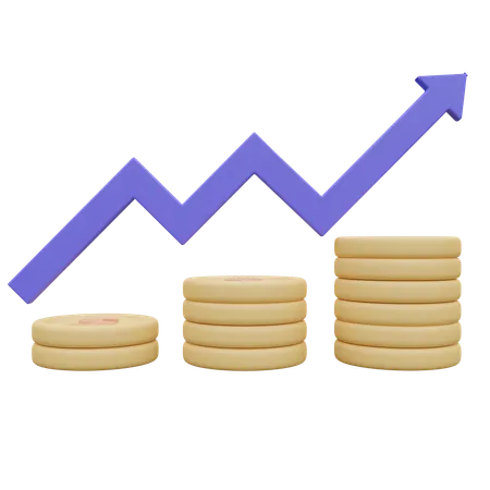 Investissement graphique de croissance  3D Icon