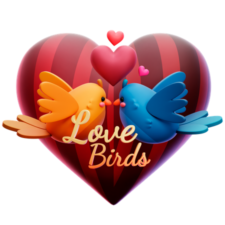 Love Birds Couple  3D Icon