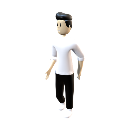 Man Giving Walking Pose  3D Illustration