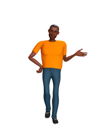 Man indicating something  3D Illustration