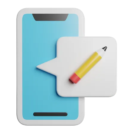 Mobile Note  3D Icon