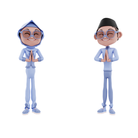 Muslim couple  3D Illustration
