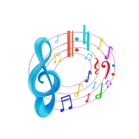 Notes de musique  3D Icon