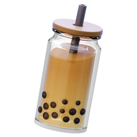Pot en verre transparent pour thé aux perles  3D Icon