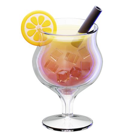 Verre à cocktail tropical sans alcool  3D Icon