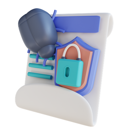 Virus Document Security  3D Illustration