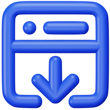 Window Download  3D Icon